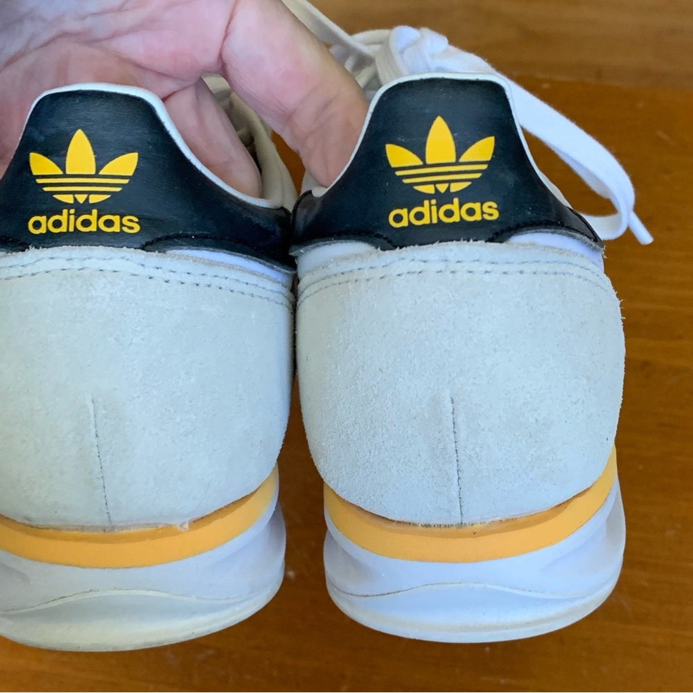 adidas White and Black Low-Top Lace-Up Sneakers SL -72 - Picture 5 of 6